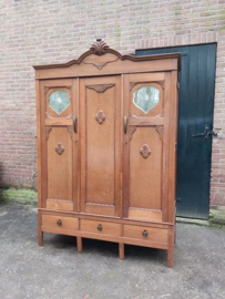 Oude Antiek Brocante Linnenkast Kledingkast Kast Art Deco