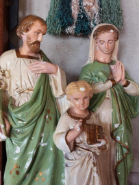 Oude Antiek Beeld Heilige Familie Maria Jezus Jozef