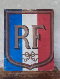 Oud Vintage Frans Gevelbord Vlaggenbord Republic France