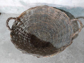 Oude Brocante Gevlochten Mand Oogstmand Plukmand