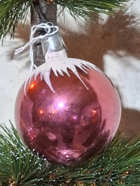 Oude Antiek Vintage Kerstbal 9712 Paars
