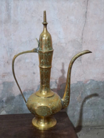 Oude Vintage Brass Messing Indiase Schenkkan Aftaba