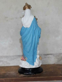 Oude Antiek Maria des Victoires Beeld Mariabeeld Roze Blauw