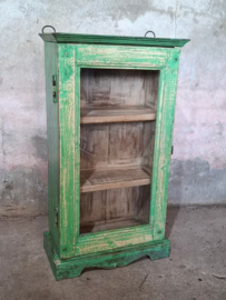 Oude Vintage Wandkastje Hangkastje Vitrine Kastje Ibiza Groen