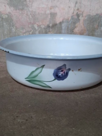 Oude Antieke Emaille Lampetset met Tulpen Bloemen Art Deco