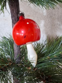 Oude Vintage Kerstbal 9993 Paddenstoel