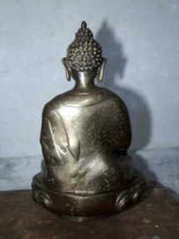 Oude Vintage Bronzen Boeddha Boeddhisme Bhumisparsha