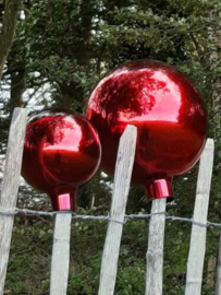 Glazen Heksenbal Heksenbol Rood 15 cm naar Oud Antiek Model