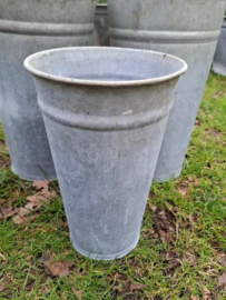 Oude Brocante Zinken Vaas