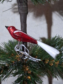 Oude Antiek Vintage Kerstbal 10391 Vogel op Clip