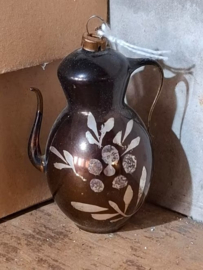 Oude Antieke Kerstbal 8155 Koffiepot Koffiekan Bruin