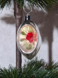 Oude Antieke Kerstbal 8506 Ajeko Olijf Deukbal Zonnetje