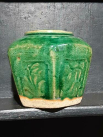 Oude Antiek Chinese Shiwan Gemberpot Turquoise Groen