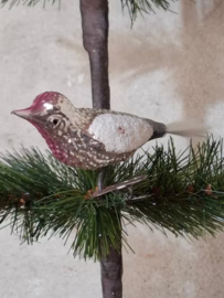 Oude Antiek Vintage Kerstbal 9981 Vogel op Clip