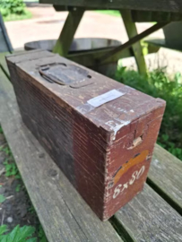 Oude Antieke Houten Munitiekist WW1 Schwarzlose Mitrailleur
