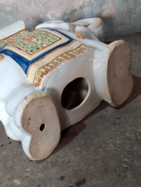 Oude Vintage Keramiek Olifant Bijzettafel Tafel XL