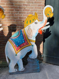 Oud Vintage Etalagemateriaal Olifant Circus Circusbord Decor