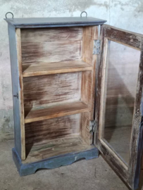 Oude Vintage Wandkastje Hangkastje Vitrine Kastje Ibiza Lila