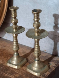 Oude Vintage Set Koperen Kandelaars Bohemian