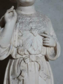 Oud Antiek Gipsen Beeld Kindje van Praag Heilig Hart