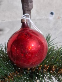 Oude Antiek Vintage Kerstbal 9213 Rood