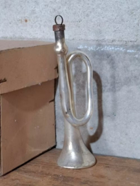 Oude Antieke Kerstbal 8200 Trompet Zilver