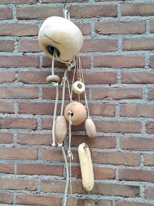 Oude Vintage Visnet Drijvers aan Touw