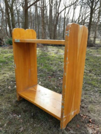 Oude Brocante Houten Klompenbankje Rek