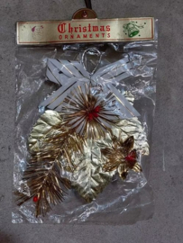 Oude Vintage Gouden Corsage Kerstversiering