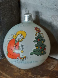 Oude Antiek Vintage Kerstbal 5243 Engel Kerstboom