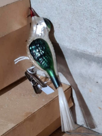 Oude Antiek Vintage Kerstbal 8273 Vogel op Clip