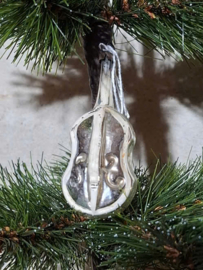 Oude Antiek Vintage Kerstbal 10240 Contrabas Bas Viool
