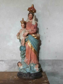 Oude Antiek Maria des Victoires Beeld Mariabeeld