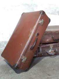 Oude Antiek Vintage Koffer Lichtbruin
