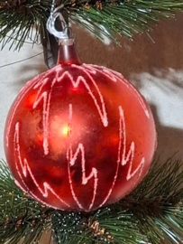 Oude Antiek Vintage Kerstbal 10060 Rood
