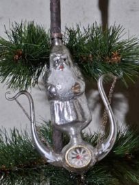 Oude Antiek Vintage Kerstbal 10013 Ornament Kabouter Tinsel