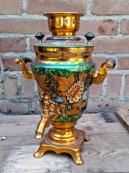 Oude Vintage Russische Koperen Samovar