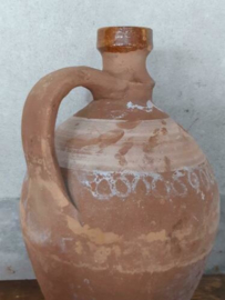 Oude Antieke Aardewerk Roemeense Kan Kruik Terracotta