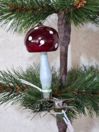 Oude Antiek Vintage Kerstbal 9848 Paddenstoel USSR
