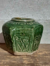 Oude Antiek Vintage Gemberpot Turquoise Groen