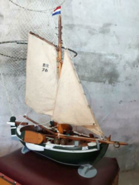 Oude Vintage Modelboot Handwerk Schaalmodel Boot Botter
