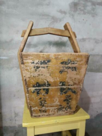 Oude Authentieke Chinese Rijstbak Rijstkist Oker