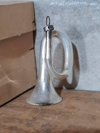 Oude Antieke Kerstbal 8207 Trompet Zilver