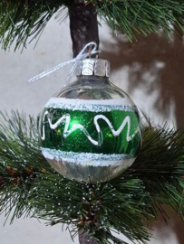 Oude Antiek Vintage Kerstbal 10210 Groen