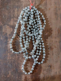 Oude Antieke Kerstbal 8143 Kralenslinger Kralenketting Kralen Slinger Zilver