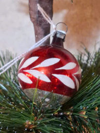 Oude Antiek Vintage Kerstbal 10047 Rood