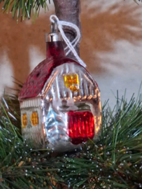 Oude Antiek Vintage Kerstbal 10038 Huisje