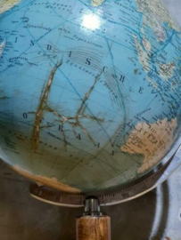Oude Antiek Vintage Wereldbol Globe 1950 Staatkundig SVH
