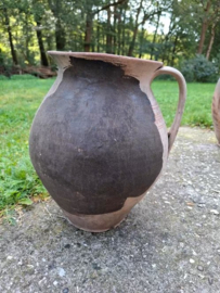 Oude Antieke Aardewerk Roemeense Kan Kruik Terracotta