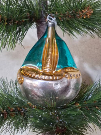 Oude Antiek Vintage Kerstbal 9880 Boot Zeilboot